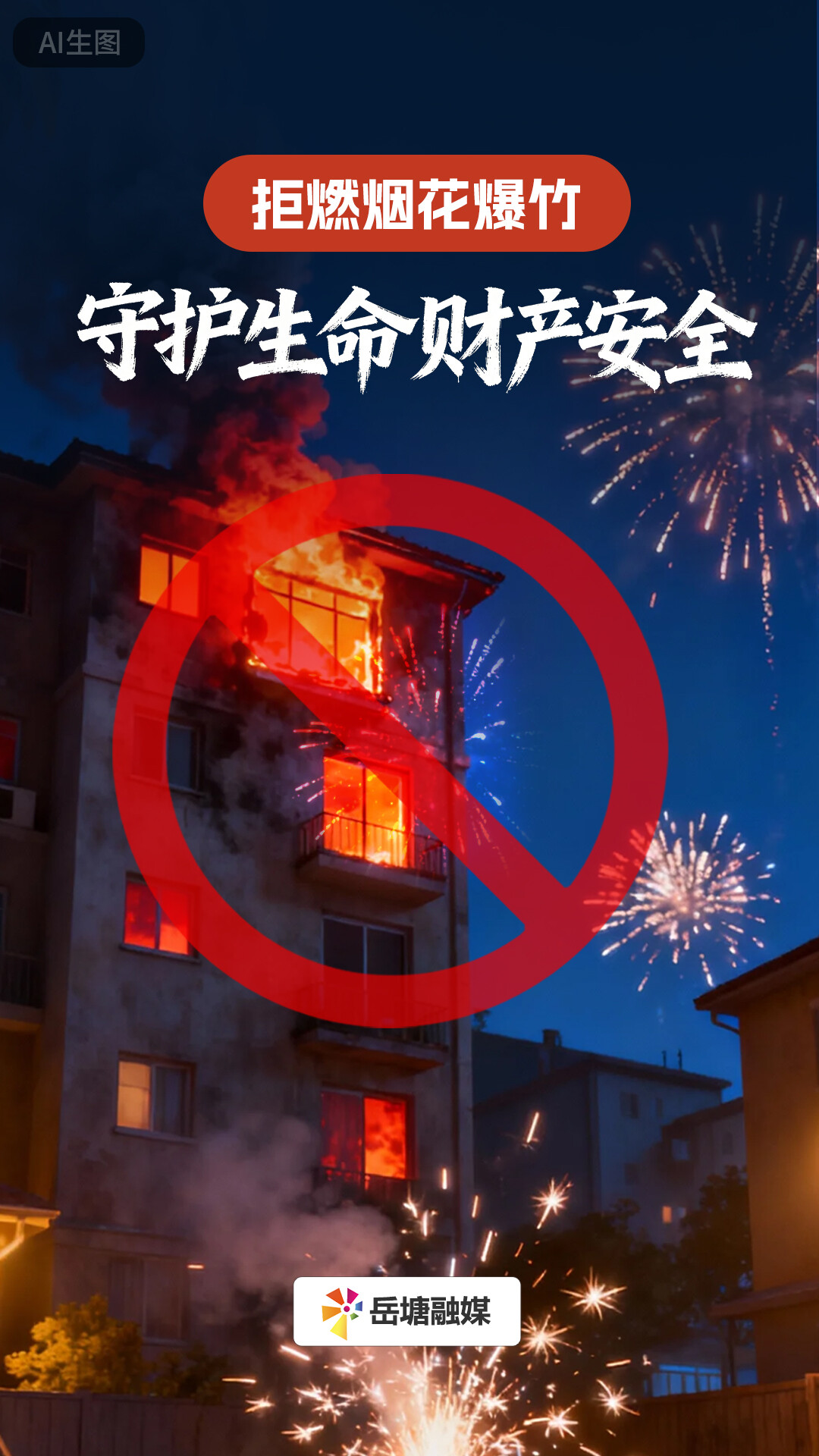 海報(bào)：拒燃煙花爆竹 守護(hù)生命財(cái)產(chǎn)安全