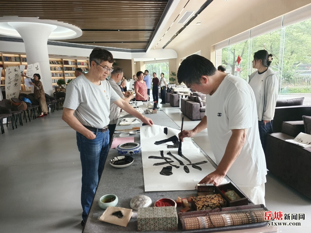 芙蓉社区联合市税务局开展“银龄向党 志愿同行”主题党日暨书画交流活动