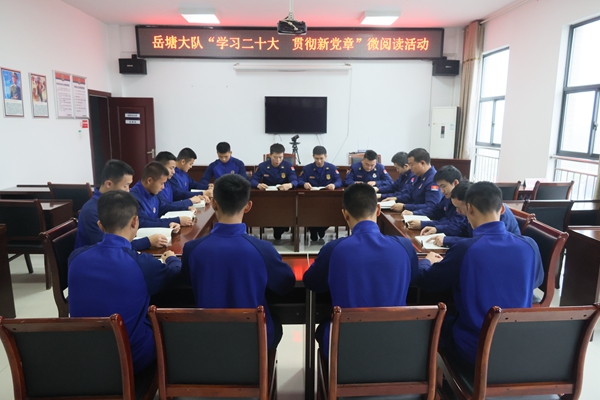 岳塘消防大队组织开展“学习二十大，贯彻新党章”微阅读活动