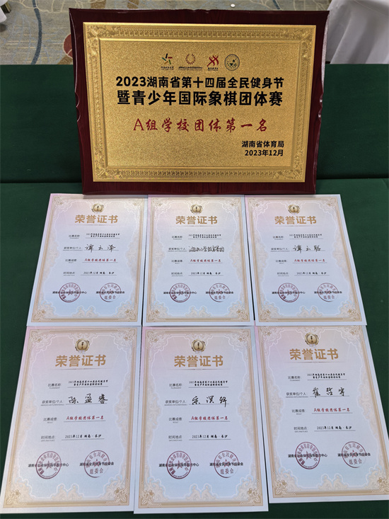 湘机小学教育集团在湖南省国际象棋团体赛中勇夺桂冠