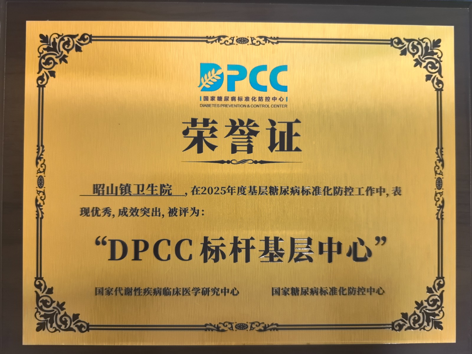 湘潭市岳塘區(qū)昭山鎮(zhèn)衛(wèi)生院榮獲國(guó)家糖尿病標(biāo)準(zhǔn)化防控中心“DPCC標(biāo)桿基層中心”稱(chēng)號(hào)